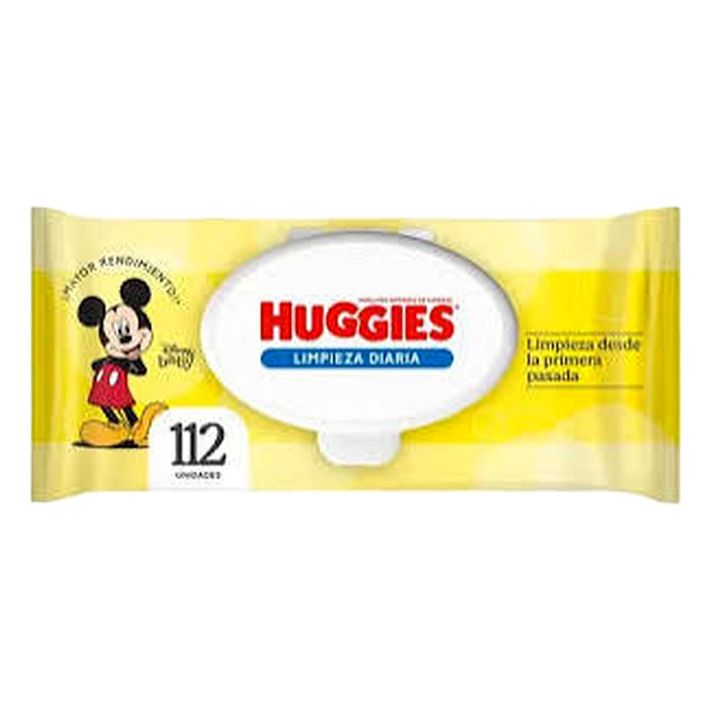 TOALLITAS HUMEDAS HUGGIES LIMPIEZA COTIDIANA (AMARILLO) x 112 Unidades 