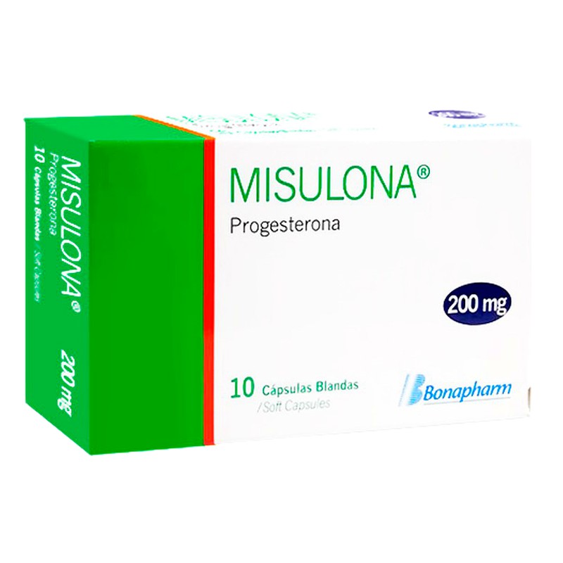 MISULONA (progesterona) 200mg x 10 CAP. blandas Lab. BONAPHARM 