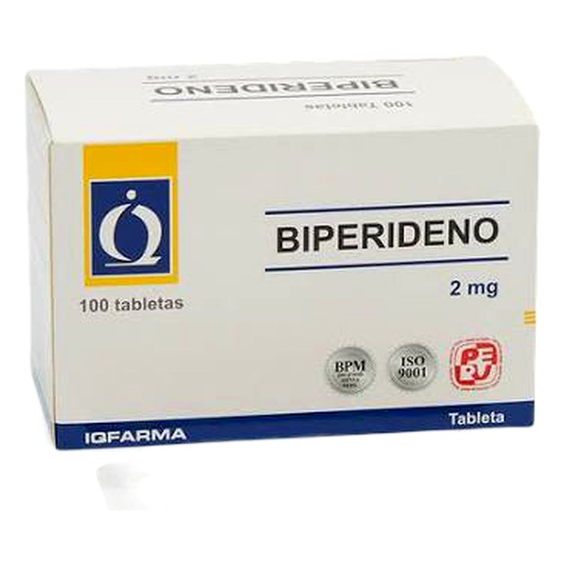 BIPERIDENO 2 mg x 100 Tabletas Lab. IQFARMA