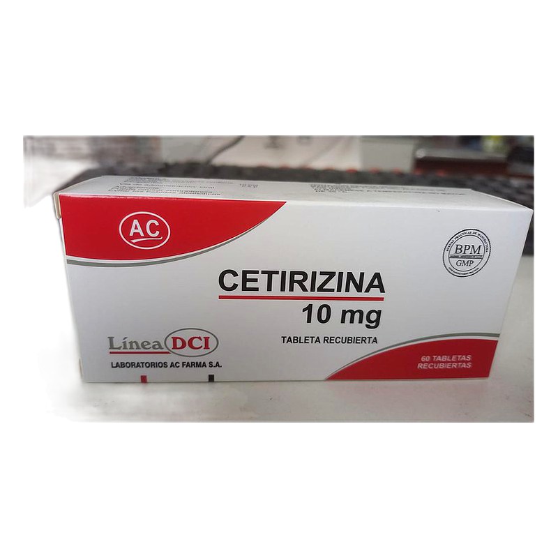CETIRIZINA 10mg x 100 Tabletas Recubiertas Lab. AC FARMA