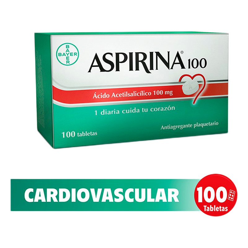 ASPIRINA (acido acetilsalico) 100mg x 100 tab. Lab. BAYER 