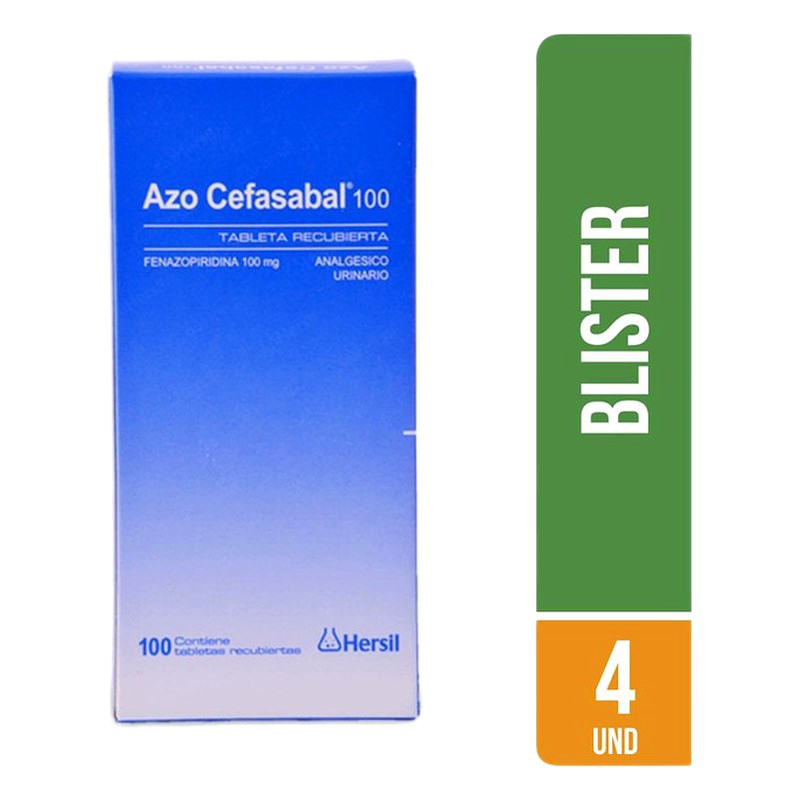 AZO CEFASABAL (fenazopiridina) 100mg x 100 TABLETA REC. Lab. HERSIL S.A. (HERS)
