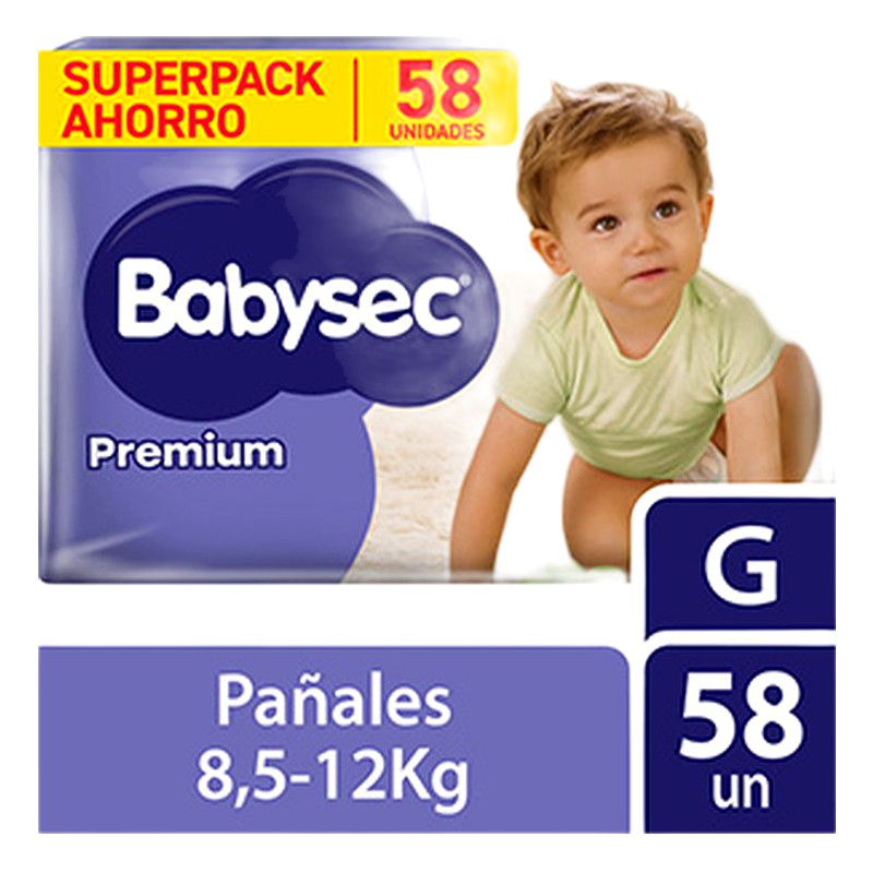 PAÑAL BABYSEC PREMIUN G x 58 UNID.( EMPAQUE INDIVIDUAL) Lab. KIMBERLY-CLARK PERU SA (KICL)