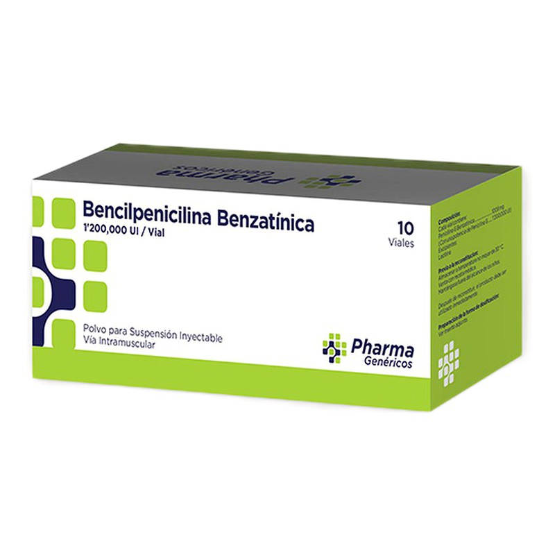 BENCILPENICILINA BENZATINICA 1'2000 U.I Polvo Para Suspensión Inyectable x 10 Viales  Lab. OQCORP S.A.C