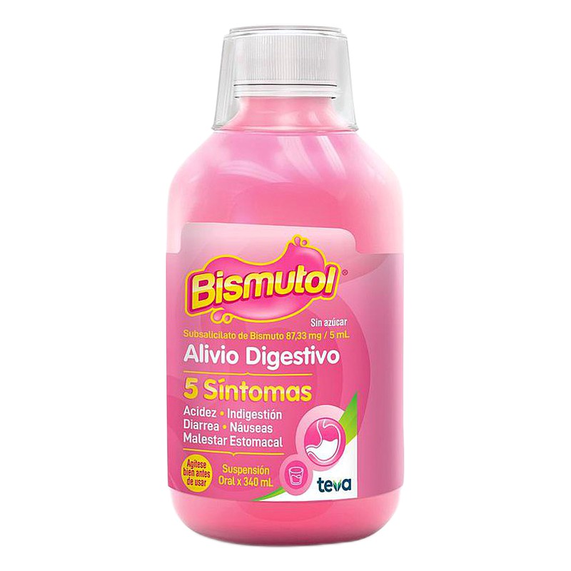 BISMUTOL (subsalicilato de bismuto) 87.33mg/5ml x340ml SUSPENSION Lab. TEVA PERU SA (TEVA)