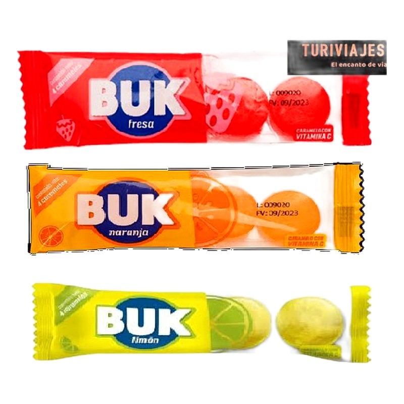 CARAMELOS BUK SURTIDO x 20 Sobres Lab. GLOSINAS HOGAR &amp; SALUD (GOLD)