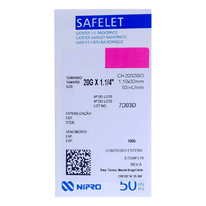 CATETER O VACUTAINER INTRAVENOSO N░20 Lab. QUIRURGICOS (QUIR)