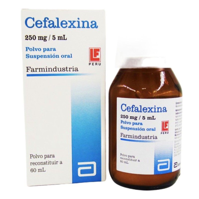 CEFALEXINA 250mg/5ml x 60ml SUSP Lab. FARMINDUSTRIA GENERICO (FAGE)