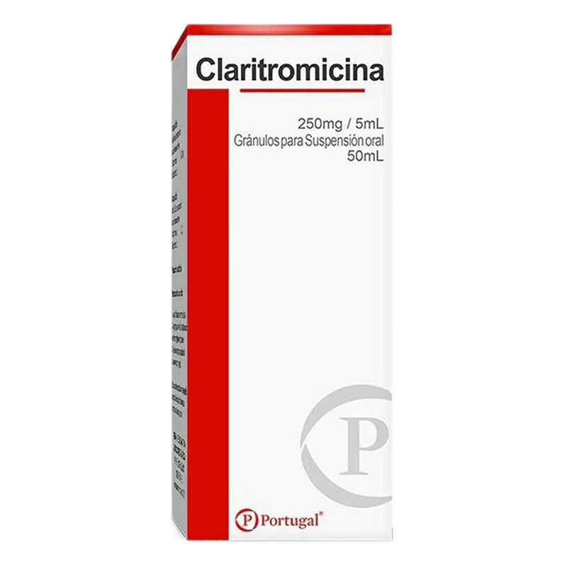 CLARITROMICINA 250 mg/5cml Suspensión x 50 ml Lab. PORTUGAL