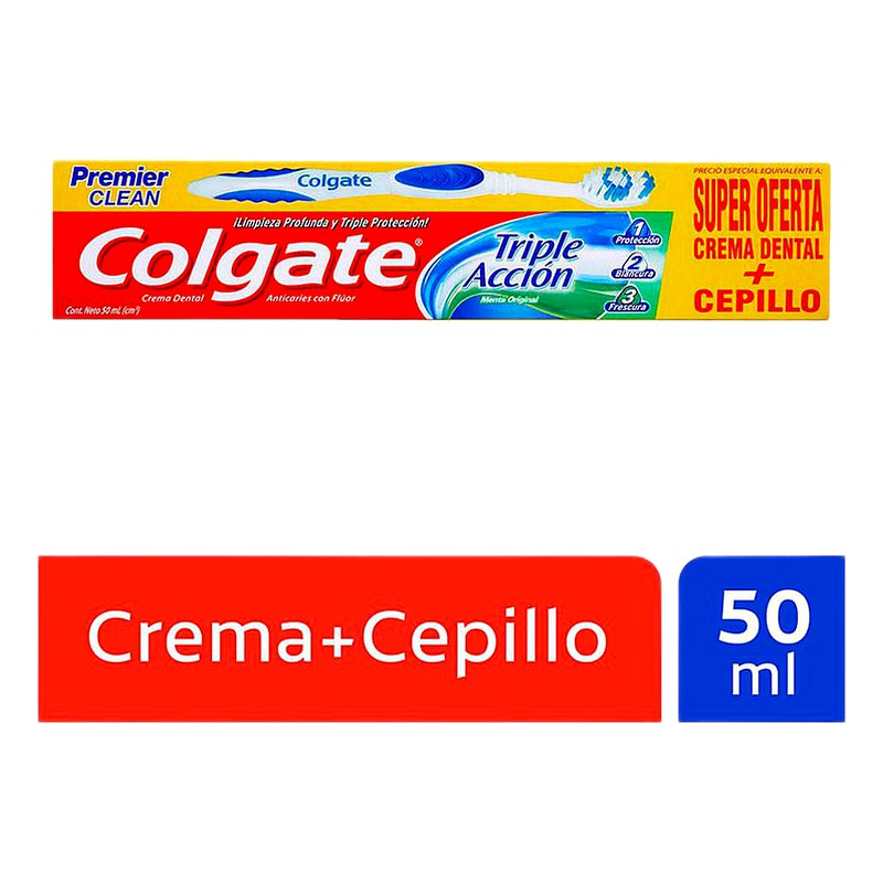 PASTA DENTAL COLGATE TRIPLE ACCION 50ml + CEPILLO Lab. COLGATE PALMOLIVE 