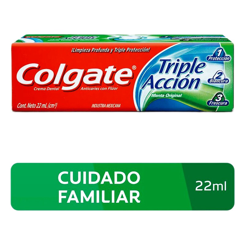 PASTA DENTAL COLGATE TRIPLE ACCION  x 22ml Lab. COLGATE PALMOLIVE