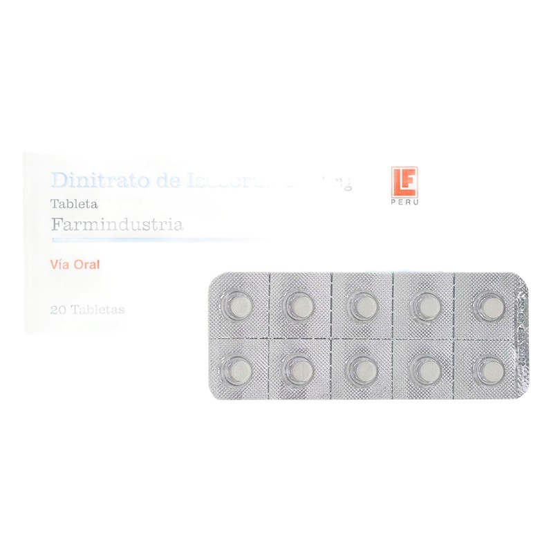 DINITRATO DE ISORBIDE 10mg x20tab. Lab. FARMINDUSTRIA 