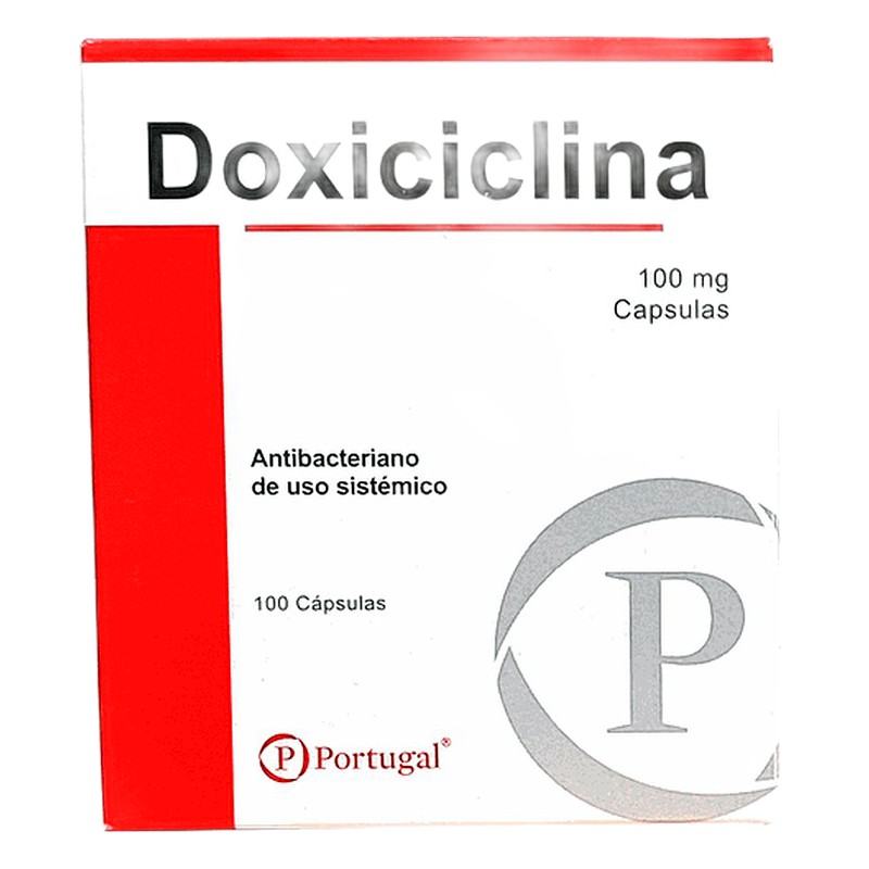 DOXICICLINA 100mg x100 capsulas . Lab. PORTUGAL 