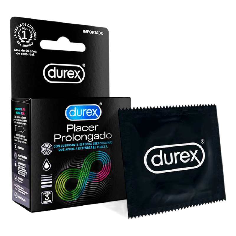 PRESERVATIVO DUREX PLACER PROLONGADO x 3 Unid.  Lab. RECKITT BENCK (RCBK)