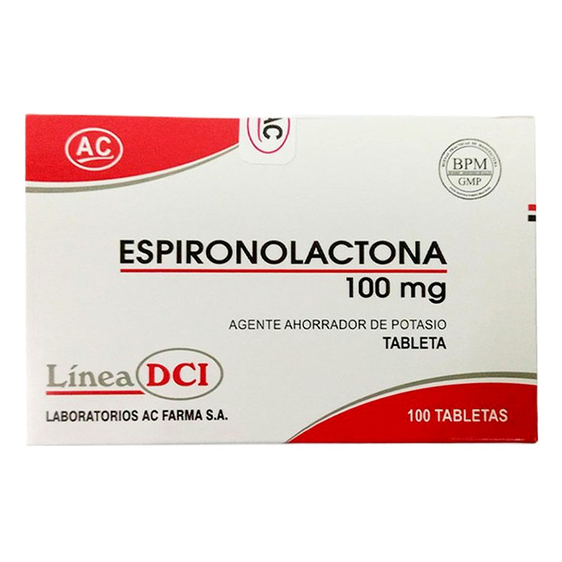 ESPIRONOLACTONA 100mg x100 TABLETAS  Lab. AC FARMA 