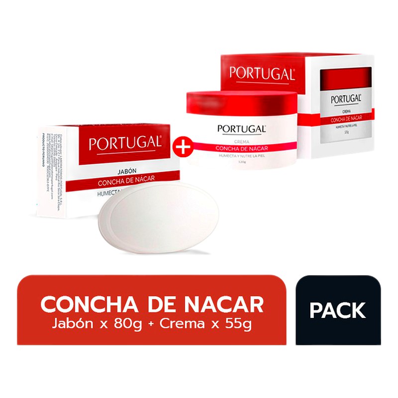 PACK CREMA CONCHA DE NACAR 120 g + JABON 80 g Lab. PORTUGAL LABORATORIOS S.A (PORT)
