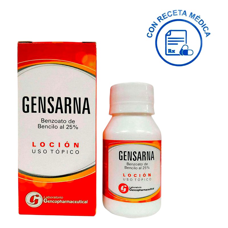 GENSARNA (Benzoato de Bencillo) 25% Loción x 60 ml Lab. GENCOPHARMACEUTICAL 