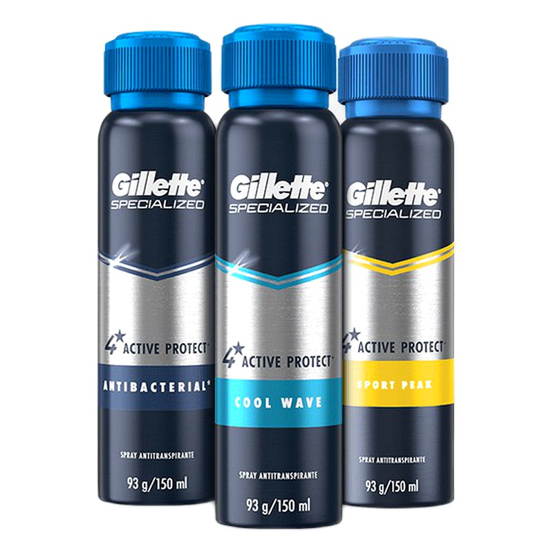 DESODORANTE GILLETTE HOMBRE SURTIDO SPRAY x 150ml 