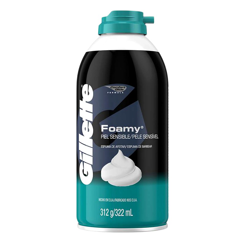 ESPUMA DE AFEITAR GILLETTE PIEL SENSIBLE FOAMY 312G x 322ml 