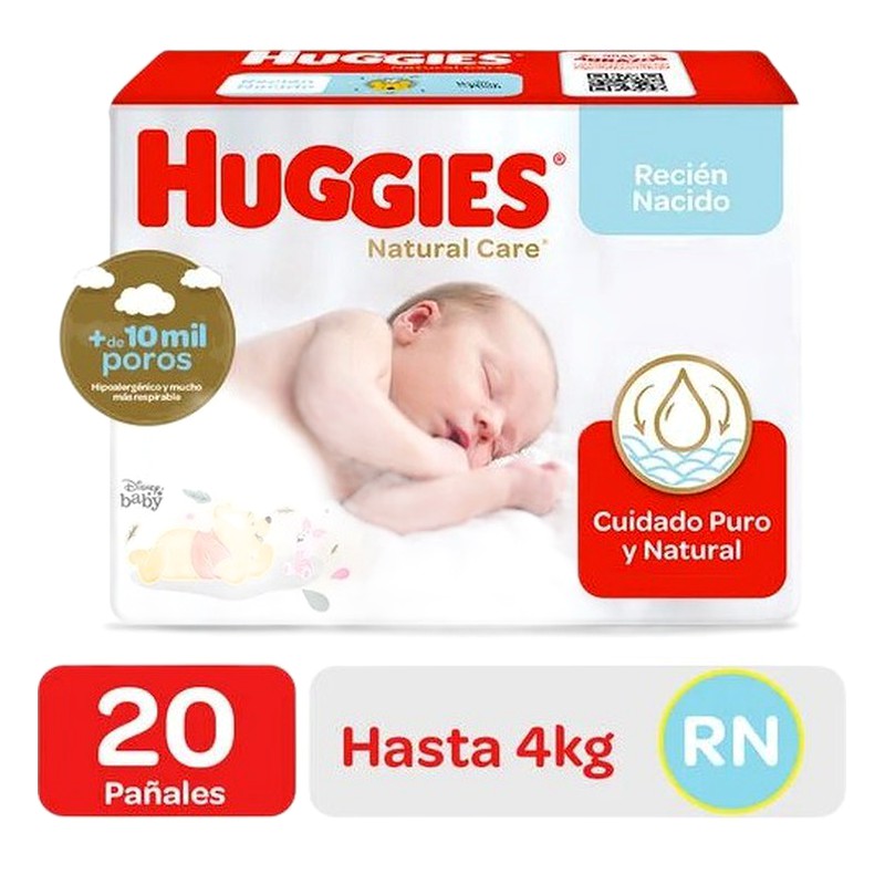 PAÑAL HUGGIES NATURAL CARE  RN  X 20  UNID Lab. KIMBERLY-CLARK PERU SA (KICL)