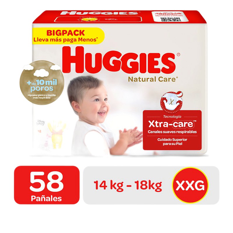 PAÑAL HUGGIES NATURAL CARE  XXG x 58 Lab. KIMBERLY-CLARK PERU SA (KICL)