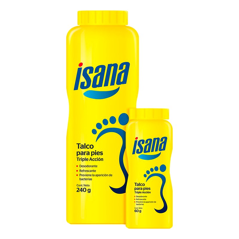 TALCO PARA PIES ISANA 240gr+60gr Lab. FAVEL (FAVE)