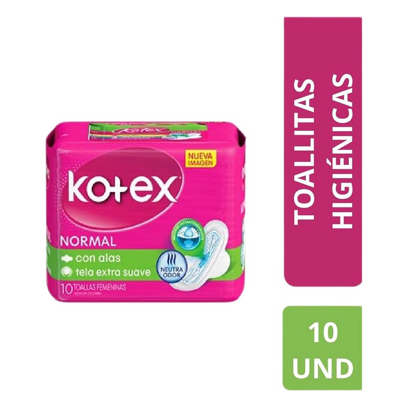 TOALLAS HIGIENICAS KOTEX NORMAL X 10 UNID. Lab. MIMO SA (MIMO)