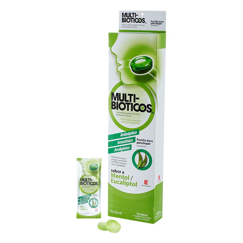 MULTIBIOTICOS MENTOL EUCALIPTO x 50 SOBRES Lab. FARMINDUSTRIA (FARM)
