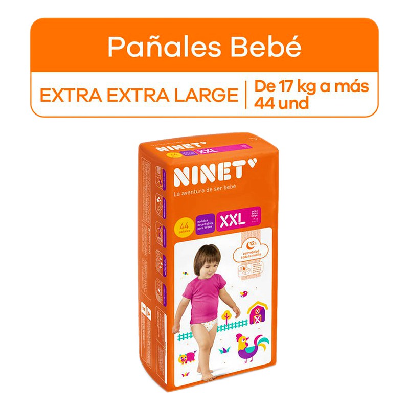 PAÑAL NINET  XXL x 44 Unid. (EMPAQUE INDIVIDUAL) Lab. NINET (NINE)