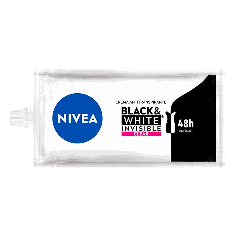  DESODORANTE NIVEA MUJER INVISIBLE  CLEAR  BLACK &amp; WHITE  SACHET X 9G 