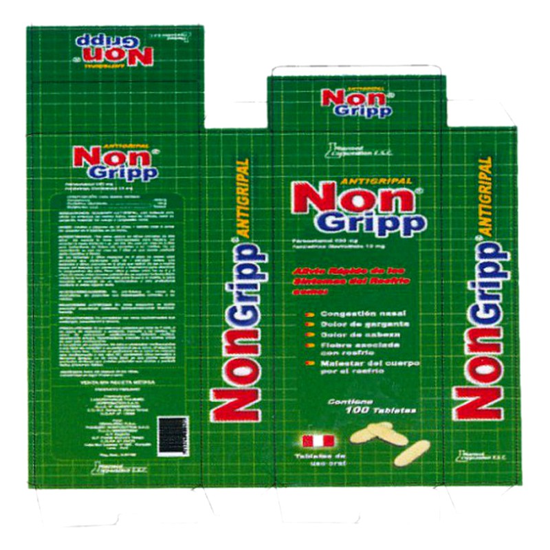NONGRIP ANTIGRIPAL x100 TABLETAS  Lab. PHARMED CORPORATION