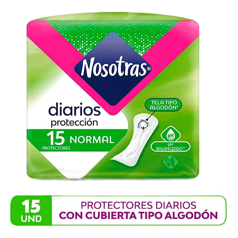 PROTECTORES DIARIOS NOSOTRAS / NORMAL (VERDE) x15 UNID. Lab. NOSOTRAS (NOST)