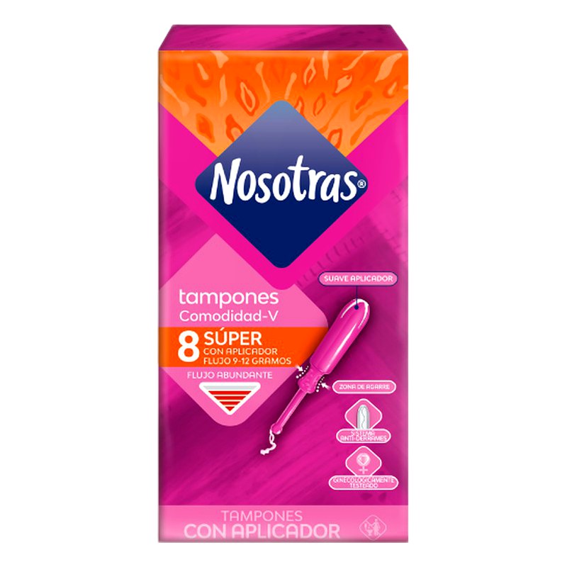 TAMPONES NOSOTRAS CON APLICADOR SUPER  x 8unid. Lab. NOSOTRAS (NOST)