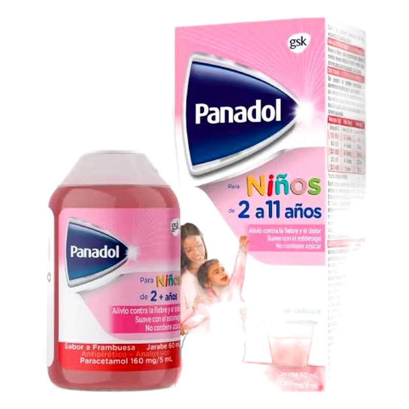PANADOL NIÑOS (Paracetamol) 160mg/5ml Jarabe x 60 ml Lab. GSK