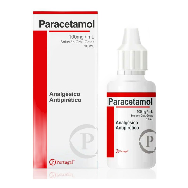 PARACETAMOL 100mg/ml  Solución Oral Gotas x 10ml Lab. PORTUGAL LABORATORIOS S.A (PORT)