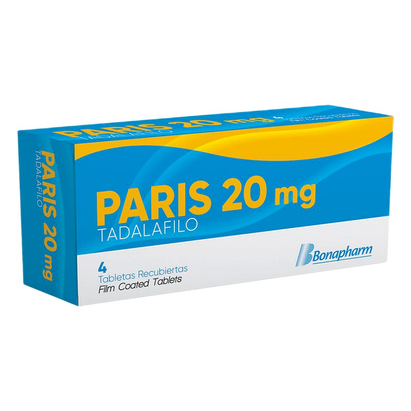 PARIS (tadalafilo) 20mg x 4 TAB. RECUB. Lab. BONAPHARM (BONAP)