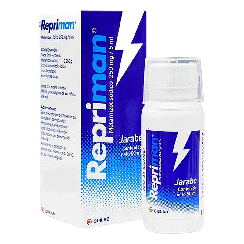 REPRIMAN (metamizol sódico) 250mg/5ml Jarabe x 50ml  Lab. QUILAB (QUIL)