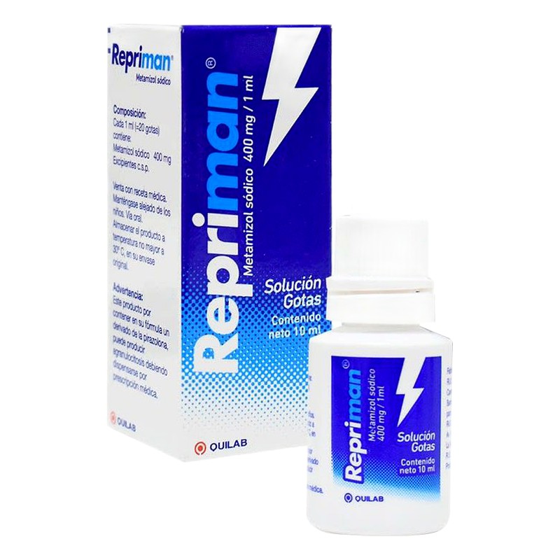 REPRIMAN (metamizol) 500mg/ml Solución Oral gotas x 10ml Lab. QUILAB