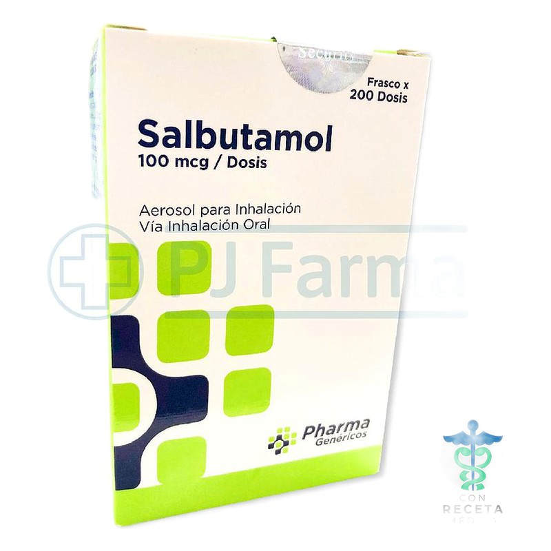 SALBUTAMOL 100 mcg/Dosis Aerosol Para Inhalación x 200 Dosis Lab. PHARMA GENERICOS