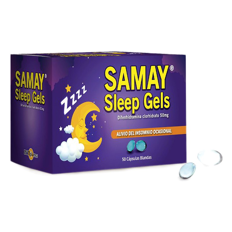 SAMAY SLEEP GELS (difenhidramina) 50MG x 50 CAP. BLANDAS LAB. INTIPHARMA