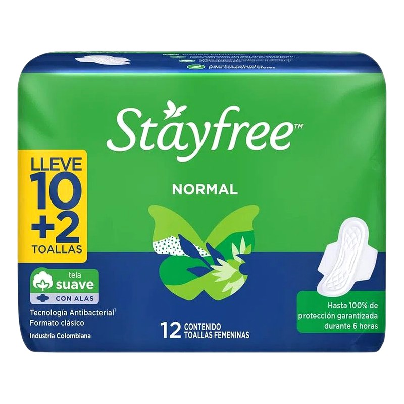 TOALLAS HIGIENICAS STAYFREE  NORMAL x 10+2 UNID. Lab. JOHNSON &amp; JOHNSON DEL PERU (JOHN)