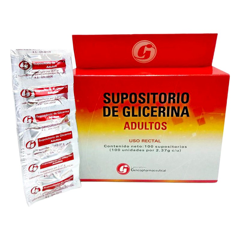 SUPOSITORIO DE GLICERINA ADULTO  x 100 Lab. GENCOPHARMACEUTICAL 