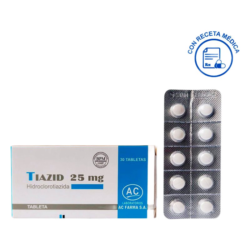 TIAZID 25mg x 30 TABLETAS Lab. AC FARMA 