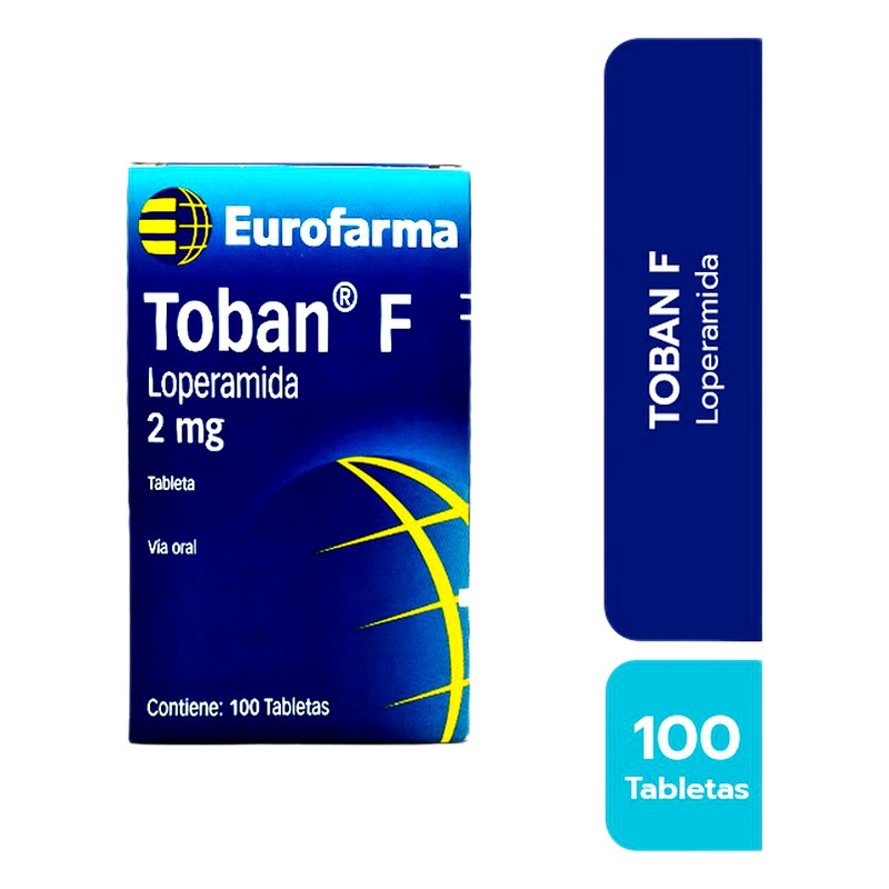 TOBAN-F (loperamida) x 100 TAB. Lab. EUROFARMA 