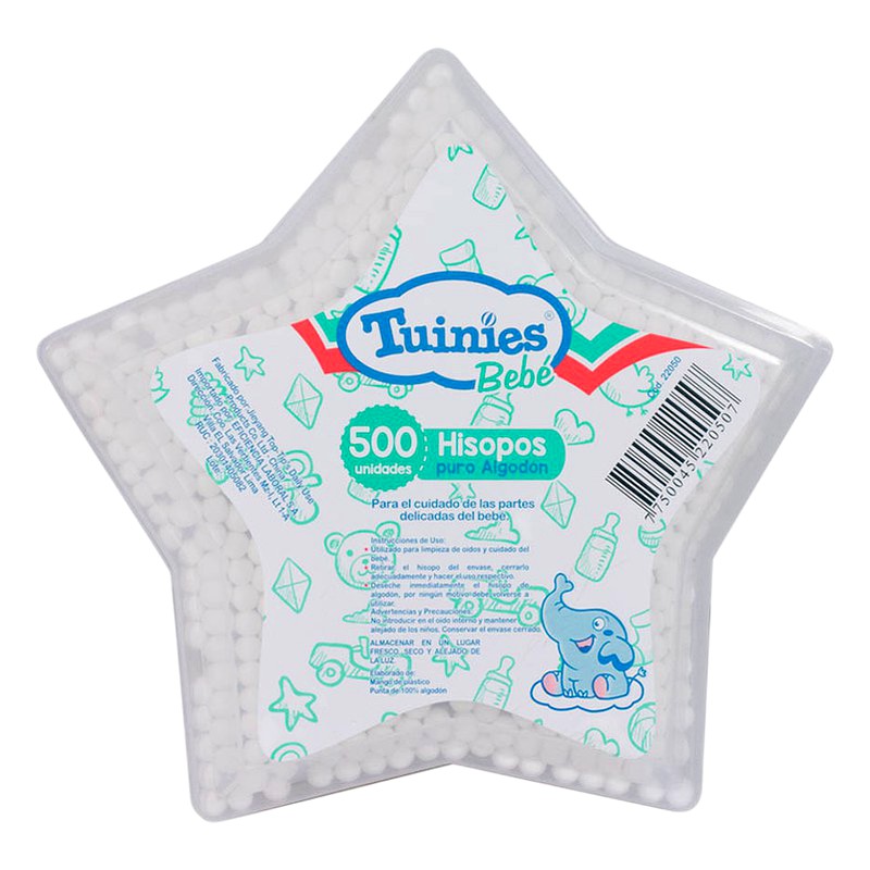 HISOPOS TUINIES BEBE  x 500 UNID Lab. TUINIES (TUIN)