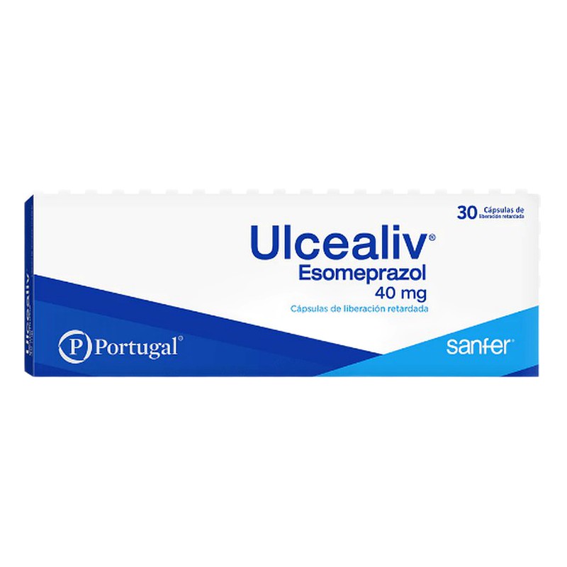 ULCEALIV (Esomeprazol) 40mg x 30 Capsulas de Liberación Retardada  Lab. PORTUGAL 