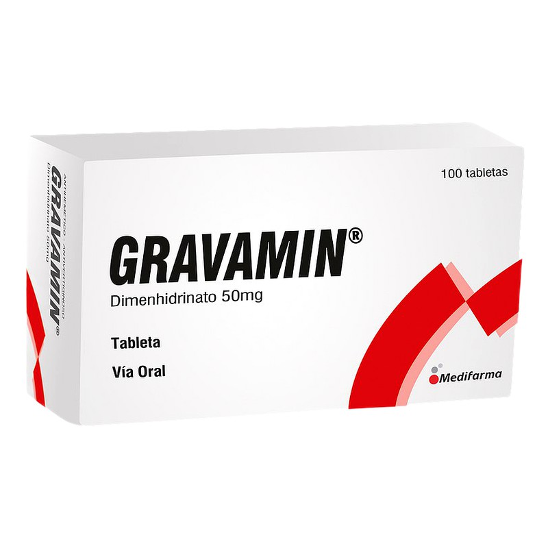 GRAVAMIN (Dimenhidrinato) 50mg x 100Tabletas LAB. MEDIFARMA