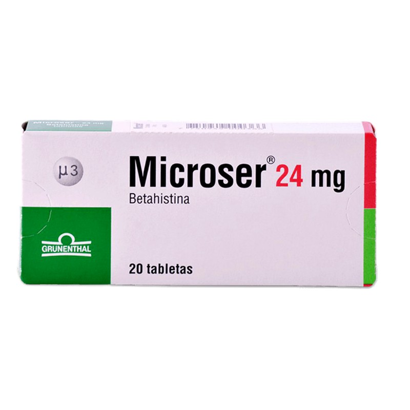 MICROSER (betahistina) 24mg x 20 tab. Lab. GRUNENTHAL 