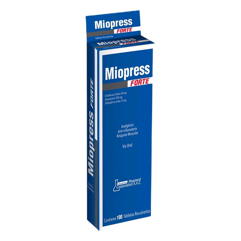📌MIOPRESS FORTE x 100 Tabletas Recubiertas Lab. PHARMED CORPORATION