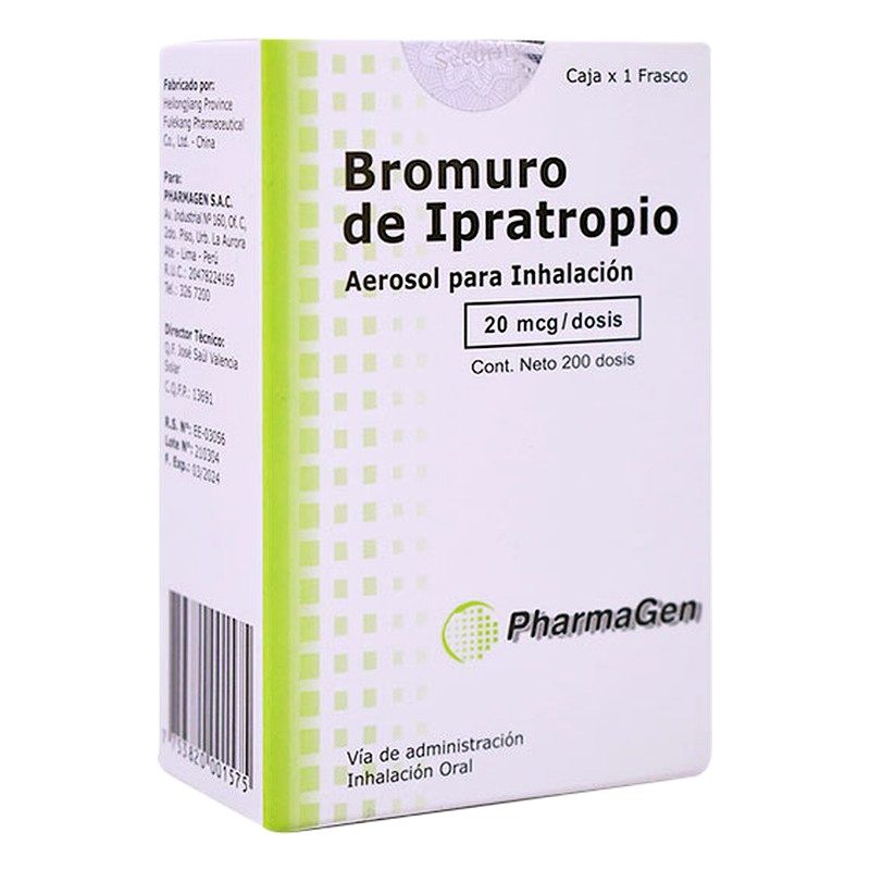 BROMURO DE IPRATROPIO 20mcg/Dosis Aerosol Para Inhalación x 200 dosis Lab. PHARMAGEN